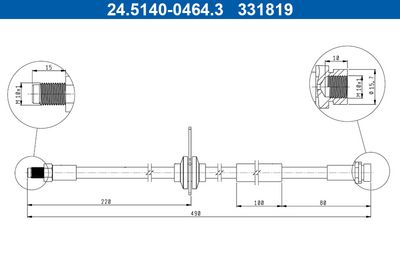 Brake Hose ATE 24.5140-0464.3