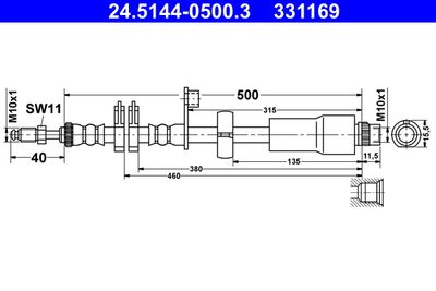 Brake Hose ATE 24.5144-0500.3