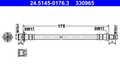 Brake Hose ATE 24.5145-0176.3