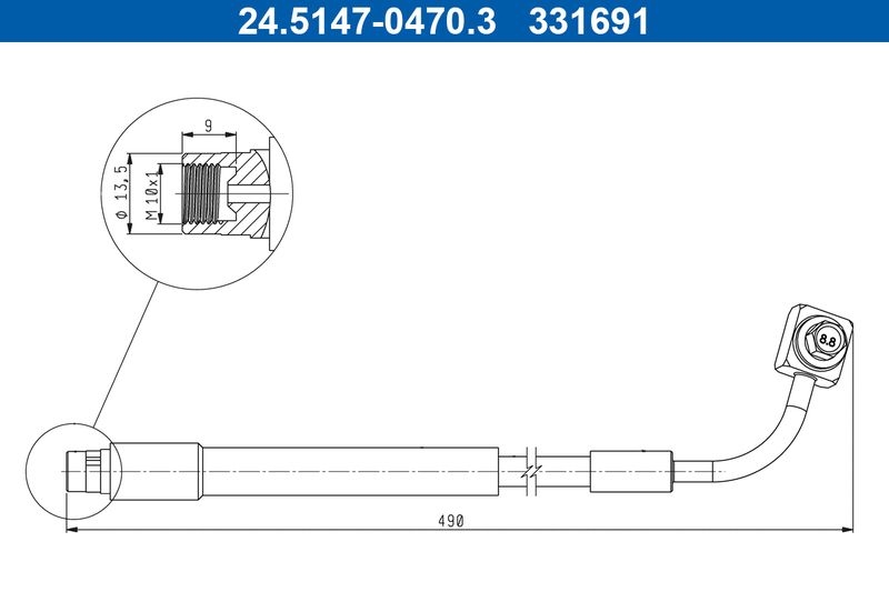 ATE 24.5147-0470.3 Brake Hose
