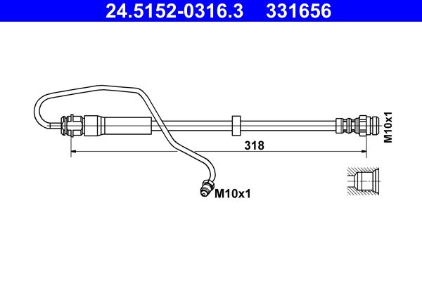 ATE 24.5152-0316.3 Brake Hose
