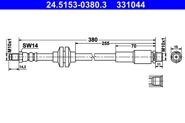 ATE 24.5153-0380.3 Brake Hose
