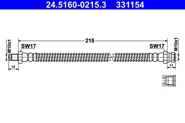 ATE 24.5160-0215.3 Brake Hose