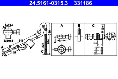Brake Hose ATE 24.5161-0315.3