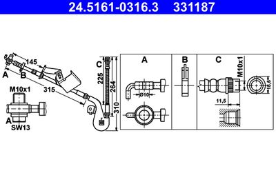 Brake Hose ATE 24.5161-0316.3
