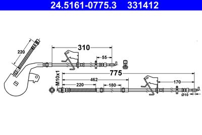 Brake Hose ATE 24.5161-0775.3