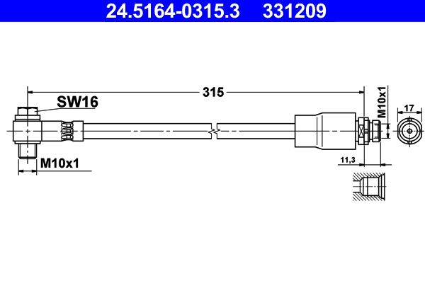 ATE 24.5164-0315.3 Brake Hose