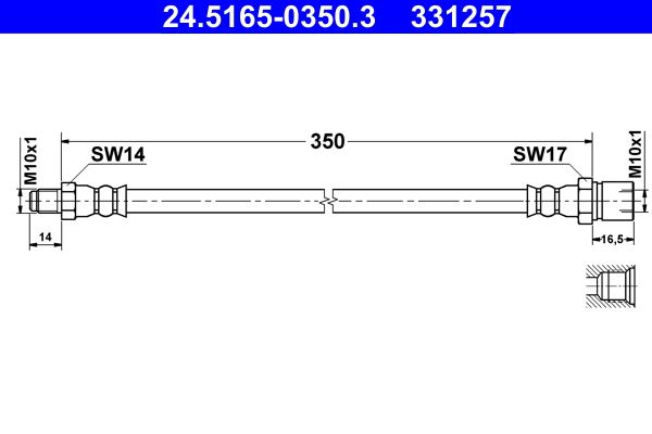 ATE 24.5165-0350.3 Brake Hose