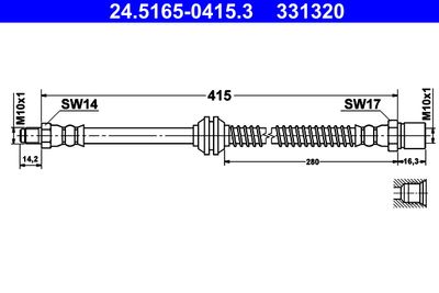 Brake Hose ATE 24.5165-0415.3