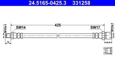 Brake Hose ATE 24.5165-0425.3