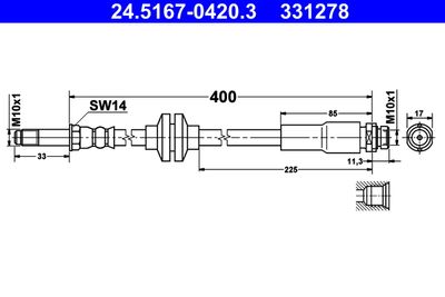 Brake Hose ATE 24.5167-0420.3