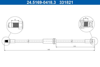 Brake Hose ATE 24.5169-0418.3