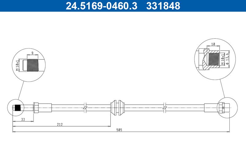ATE 24.5169-0460.3 Brake Hose