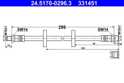 Brake Hose ATE 24.5170-0296.3