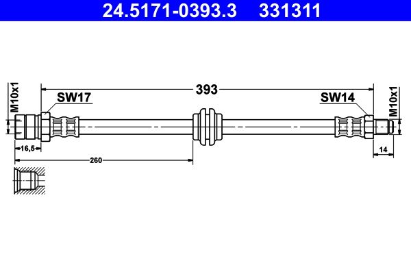 ATE 24.5171-0393.3 Brake Hose