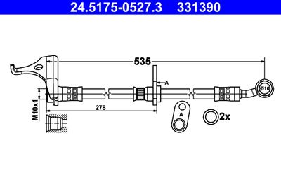 Brake Hose ATE 24.5175-0527.3