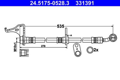 Brake Hose ATE 24.5175-0528.3