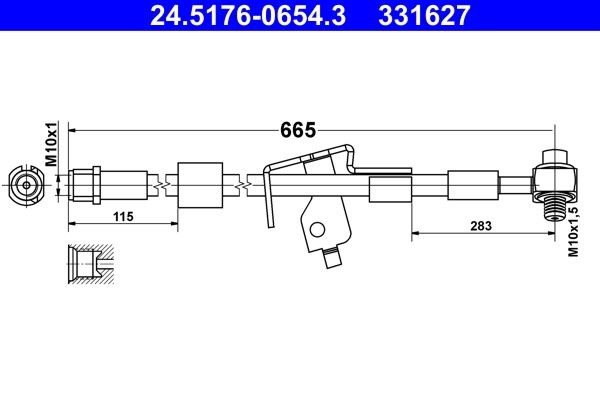 ATE 24.5176-0654.3 Brake Hose