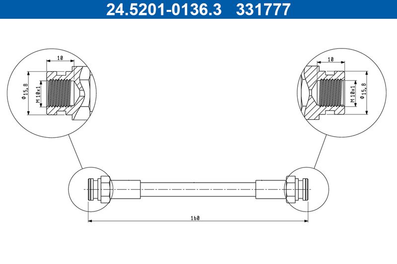 ATE 24.5201-0136.3 Brake Hose