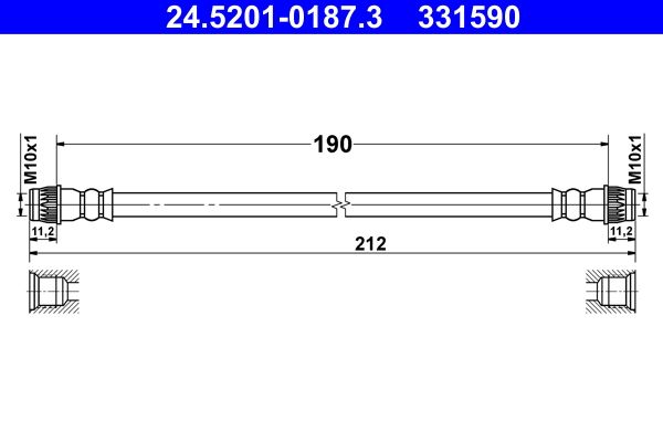 ATE 24.5201-0187.3 Brake Hose