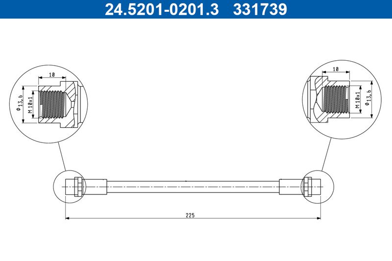 ATE 24.5201-0201.3 Brake Hose