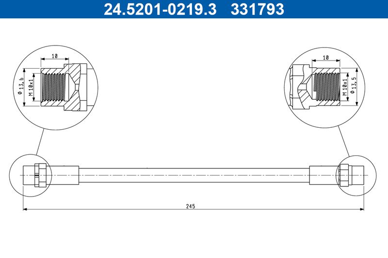 ATE 24.5201-0219.3 Brake Hose