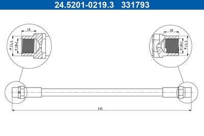 Brake Hose ATE 24.5201-0219.3