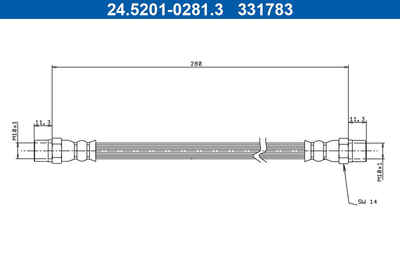 ATE 24.5201-0281.3 Brake Hose