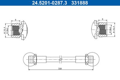 Brake Hose ATE 24.5201-0287.3
