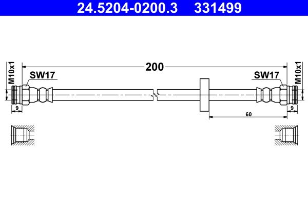 ATE 24.5204-0200.3 Brake Hose