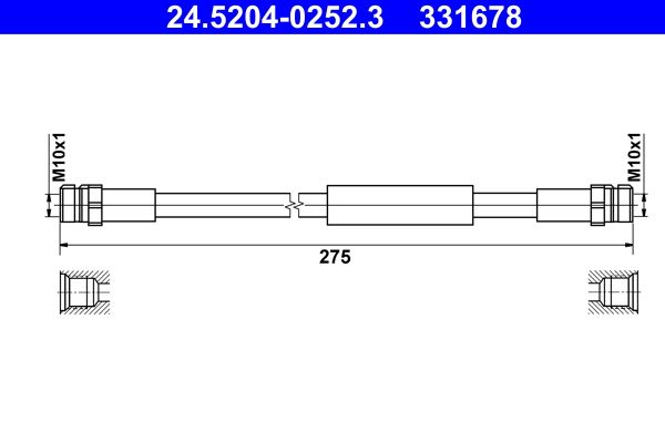 ATE 24.5204-0252.3 Brake Hose