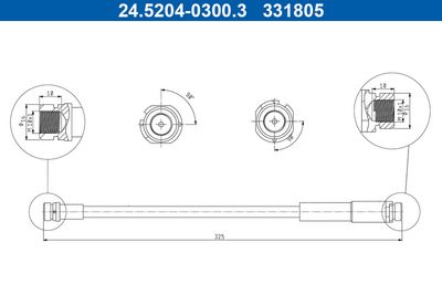 Brake Hose ATE 24.5204-0300.3