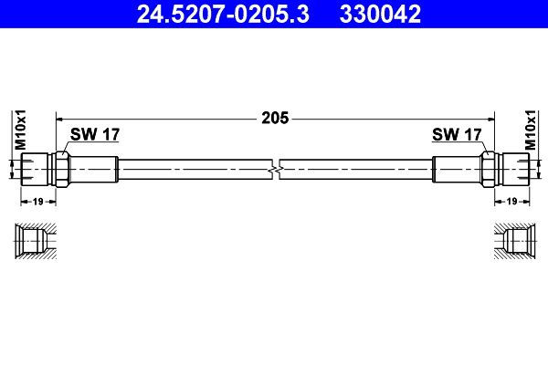ATE 24.5207-0205.3 Brake Hose