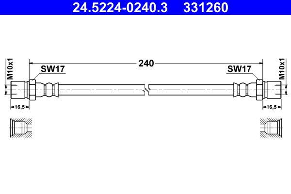 ATE 24.5224-0240.3 Brake Hose