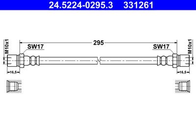 Brake Hose ATE 24.5224-0295.3