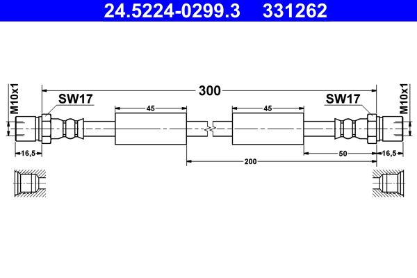 ATE 24.5224-0299.3 Brake Hose