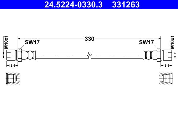 ATE 24.5224-0330.3 Brake Hose