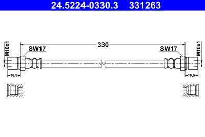 Brake Hose ATE 24.5224-0330.3