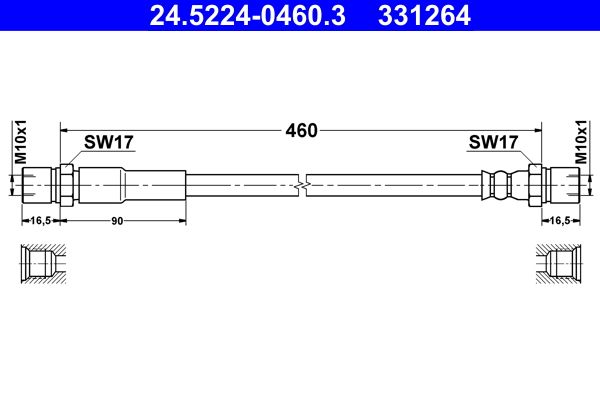 ATE 24.5224-0460.3 Brake Hose