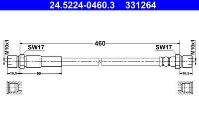 Brake Hose ATE 24.5224-0460.3