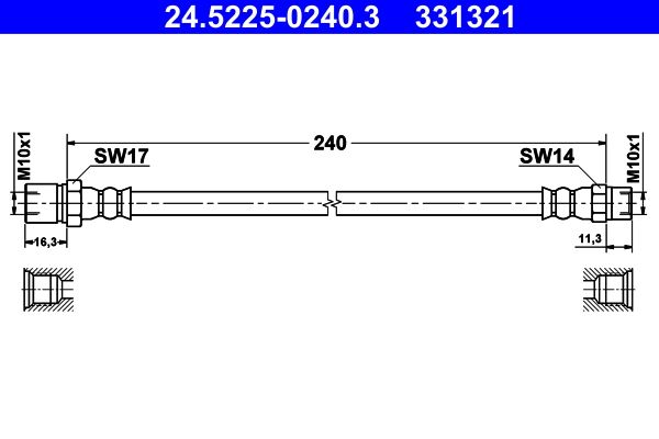 ATE 24.5225-0240.3 Brake Hose