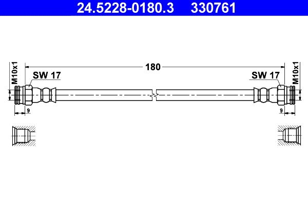 ATE 24.5228-0180.3 Brake Hose