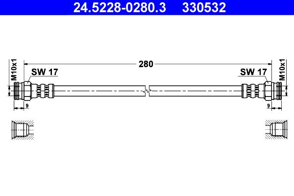 ATE 24.5228-0280.3 Brake Hose
