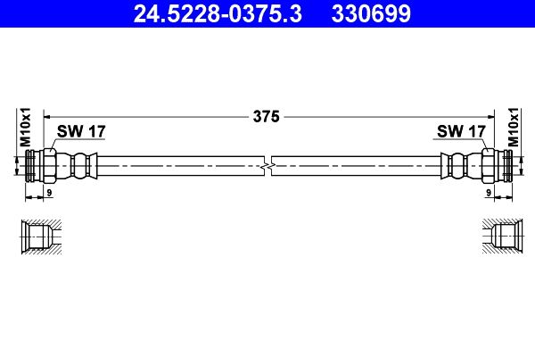 ATE 24.5228-0375.3 Brake Hose