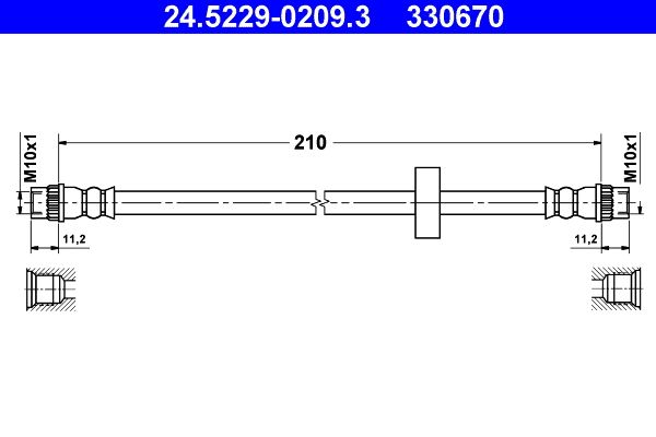 ATE 24.5229-0209.3 Brake Hose