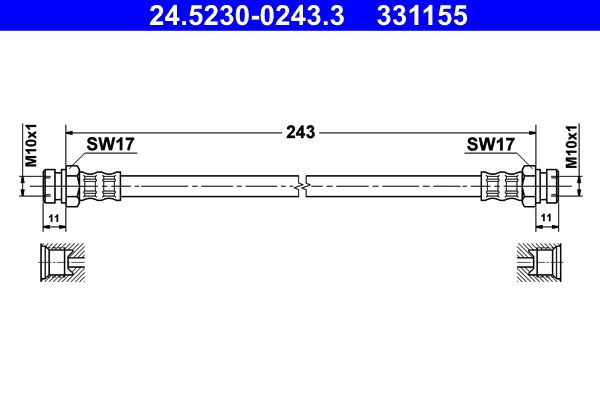 ATE 24.5230-0243.3 Brake Hose