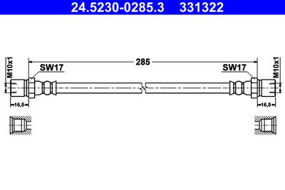Brake Hose ATE 24.5230-0285.3