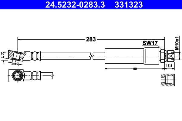 ATE 24.5232-0283.3 Brake Hose