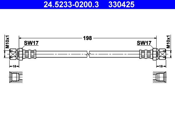ATE 24.5233-0200.3 Brake Hose
