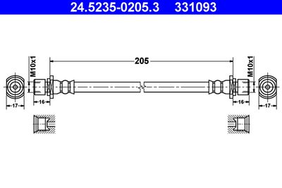 Brake Hose ATE 24.5235-0205.3